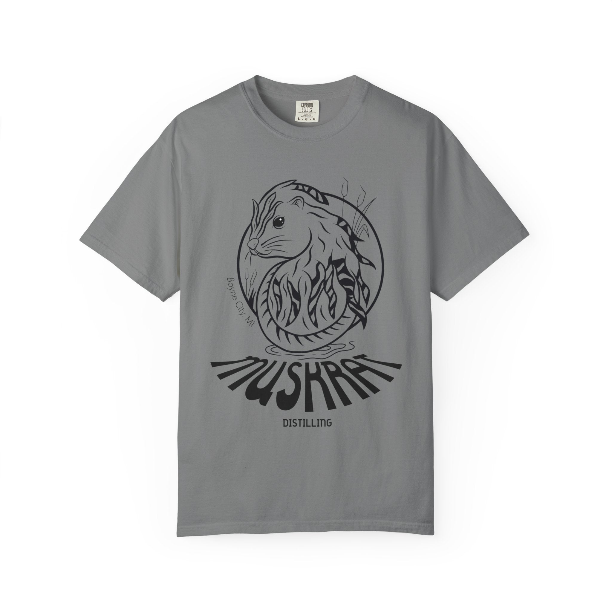 Mushrat Distilling Graphic T-Shirt — Hand-Drawn Animal Logo Tee