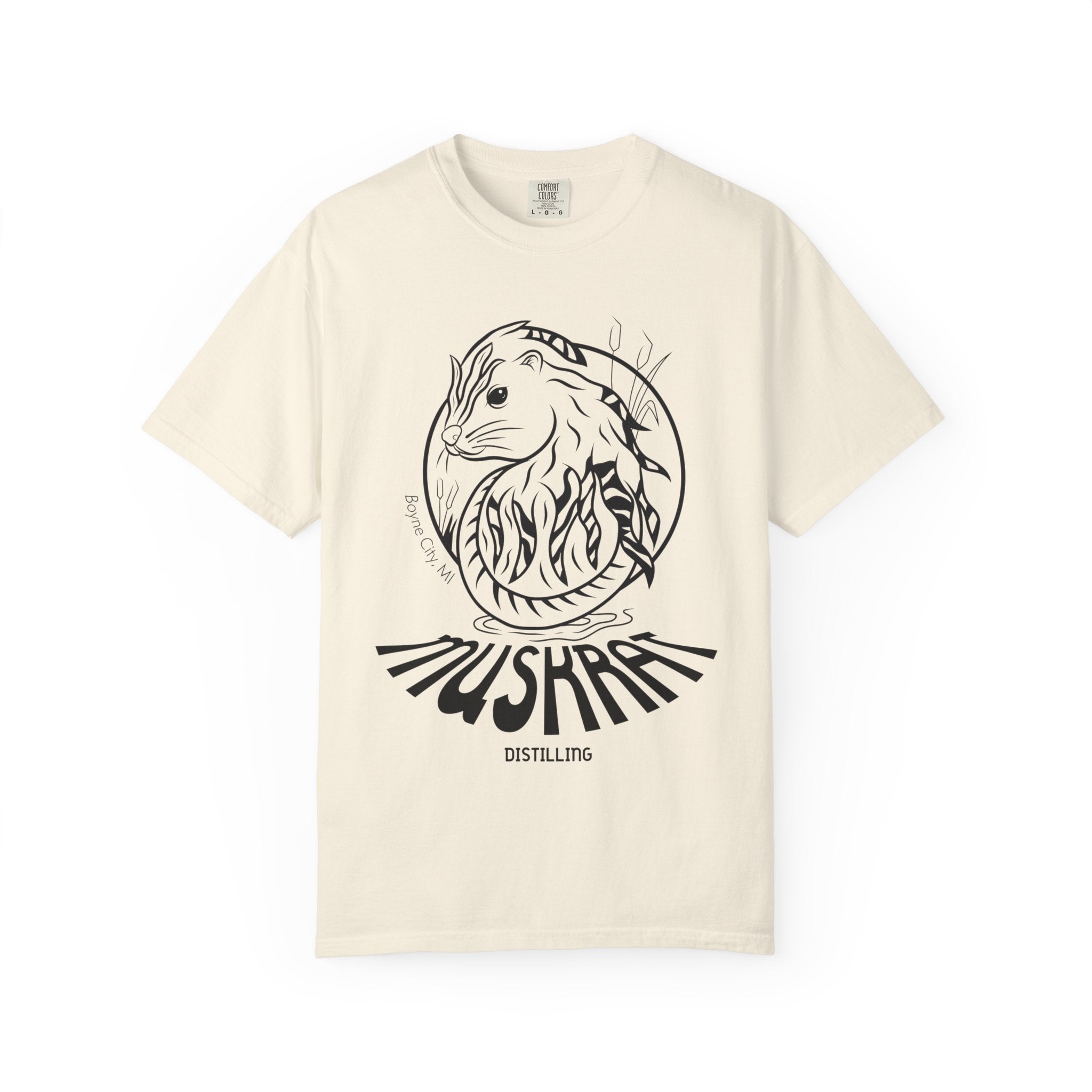 Mushrat Distilling Graphic T-Shirt — Hand-Drawn Animal Logo Tee
