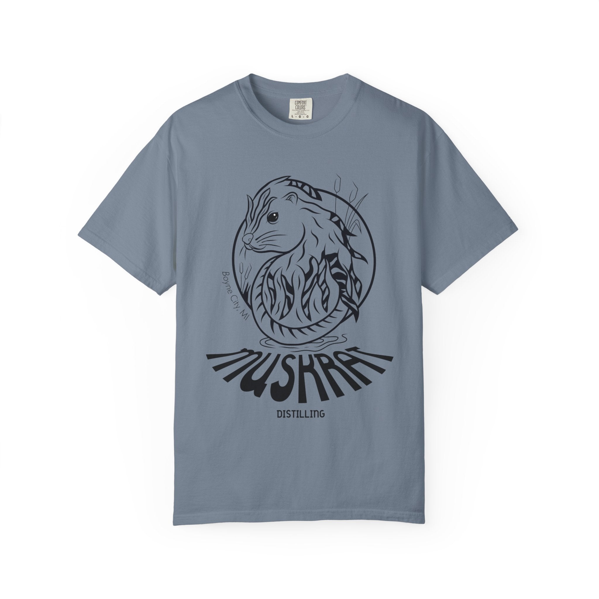 Mushrat Distilling Graphic T-Shirt — Hand-Drawn Animal Logo Tee