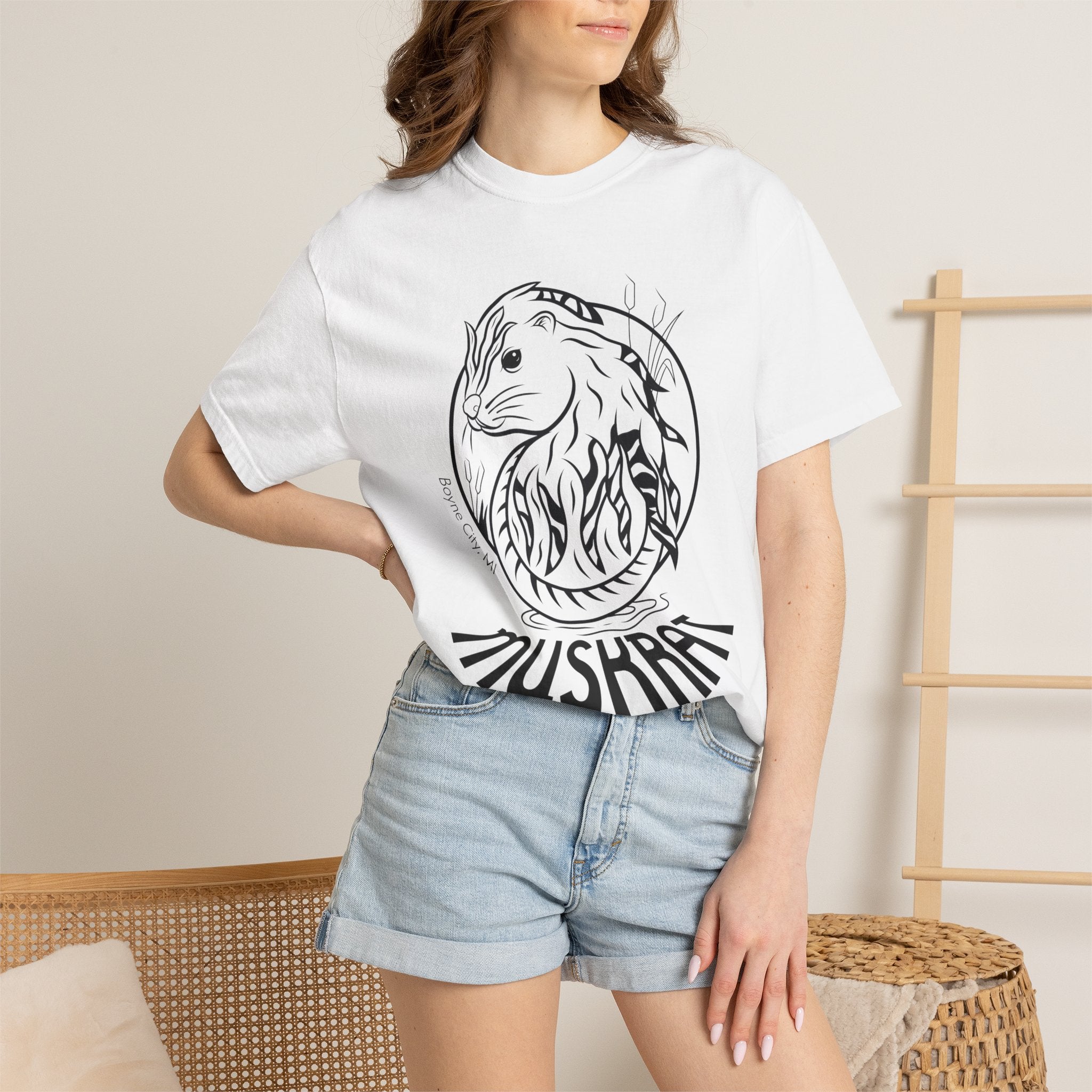 Mushrat Distilling Graphic T-Shirt — Hand-Drawn Animal Logo Tee
