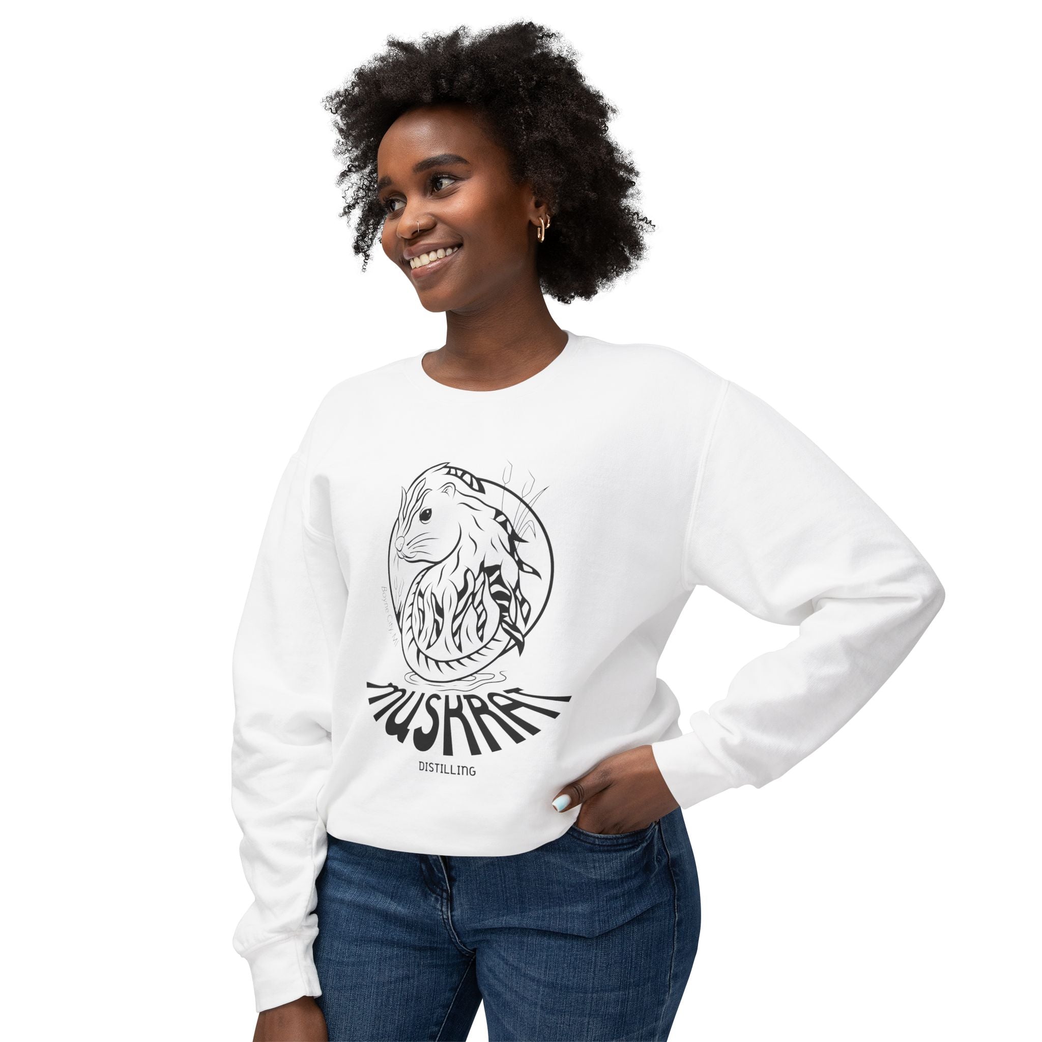 Mushroom Fox Crewneck Sweatshirt — Botanical Fox Illustration