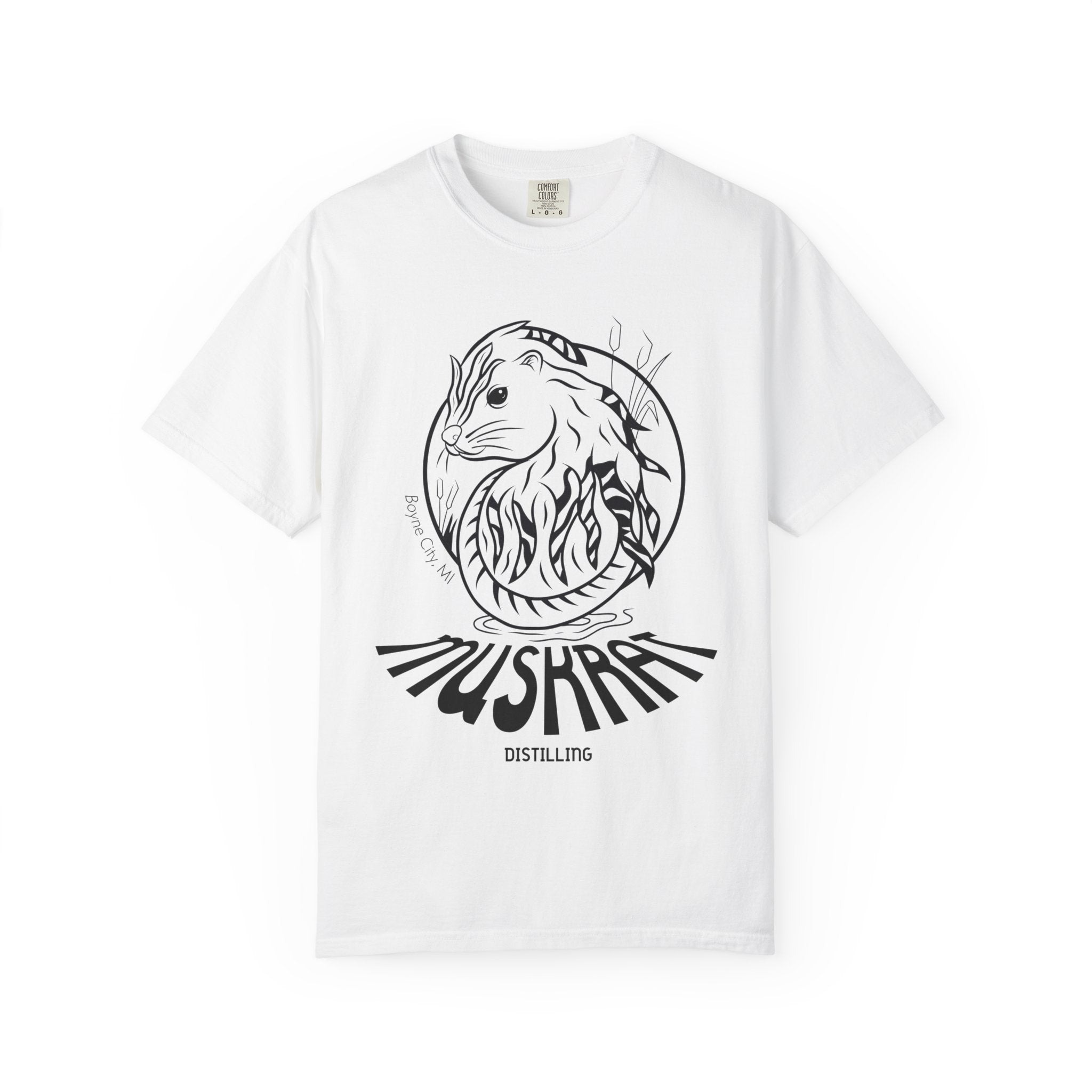 Mushrat Distilling Graphic T-Shirt — Hand-Drawn Animal Logo Tee